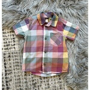 Tea Collection Boys Multicolored Plaid Button Up‎ Size 2